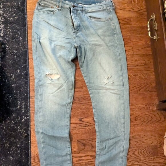 EZY Ultra Stretch Jeans - Faded & Distressed, Size L - Picture 4 of 9